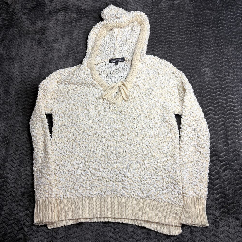 Almost Famous Womens White Cream Color Popcorn Sweater Size Small